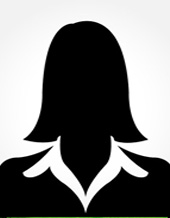 The image displays a stylized silhouette of a person with short hair, wearing a white shirt with collar and a black tie, against a gray background.